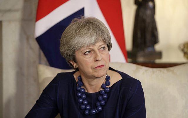 British Prime Minister Theresa May at a meeting with Spanish Prime Minister Mariano Rajoy at 10 Downing Street in London, Tuesday, December 5, 2017. (AP Photo/Matt Dunham, Pool) British Prime Minister Theresa May at a meeting with Spanish Prime Minister Mariano Rajoy at 10 Downing Street in London, Tuesday, December 5, 2017. (AP Photo/Matt Dunham, Pool)