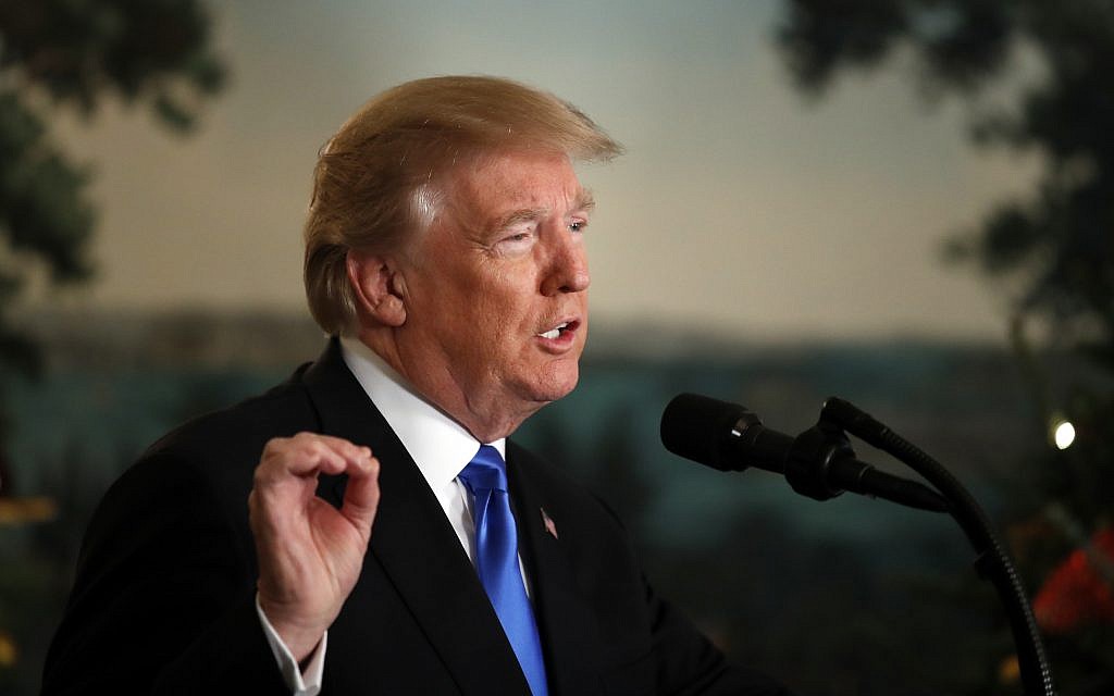 President Donald Trump speaks in the Diplomatic Reception Room of the White House, Wednesday, Dec. 6, 2017, in Washington. (AP/Alex Brandon)