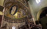 A view of the mosaic of transfiguration which covers the surface of 46 meters square inside the basilica of the monastery of Saint Catherine is shown on Saturday,  Dec 16, 2017 in South Sinai, Egypt. (AP/Samy Magdy)