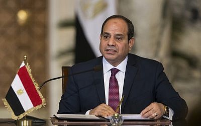 Egyptian President Abdel-Fattah el-Sissi speaks during a news conference in Cairo, Egypt, on December 11, 2017. (AP Photo/Alexander Zemlianichenko, Pool)
