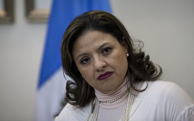 Guatemala's Foreign Minister Sandra Jovel listens questions during a news conference in Guatemala City, December 26, 2017. (AP Photo/Moises Castillo) Guatemala's Foreign Minister Sandra Jovel listens questions during a news conference in Guatemala City, December 26, 2017. (AP Photo/Moises Castillo)