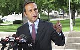 Paul Nehlen, a Republican primary challenger to House Speaker Paul Ryan, speaks in Janesville, Wisconsin, August 3, 2016 (AP Photo/Scott Bauer, File)