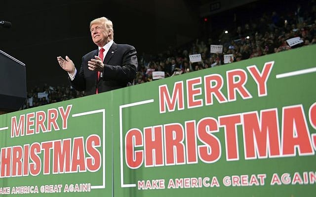 In this December 8, 2017, file photo, US President Donald Trump takes to the stage at a campaign-style rally at the Pensacola Bay Center, in Pensacola, Florida. (AP Photo/Susan Walsh, File) In this December 8, 2017, file photo, US President Donald Trump takes to the stage at a campaign-style rally at the Pensacola Bay Center, in Pensacola, Florida. (AP Photo/Susan Walsh, File)