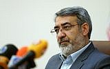 Iranian Interior Minister Abdolreza Rahmani Fazli speaks during a press conference in Tehran, Iran, April 13, 2015. (Ebrahim Noroozi/AP)