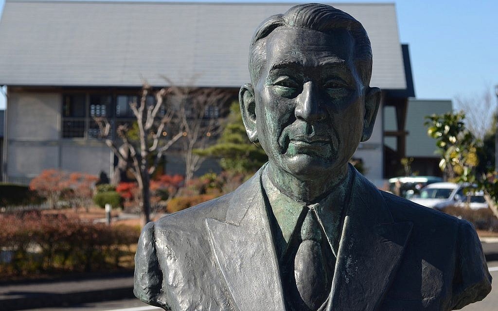 In Yaotsu, Japan, in November 2017, a bust of Chiune Sugihara at the Memorial Hall museum in his honor. (Michael Wilner)