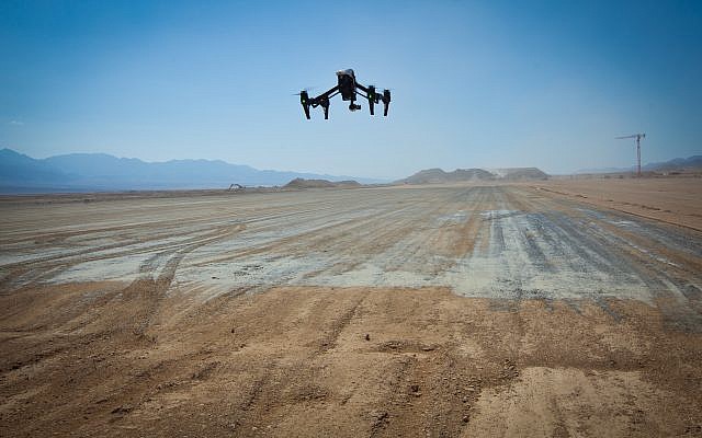 Illustrative: A remote controlled drone with a camera attached to it on February 18, 2015. (Moshe Shai/Flash90)