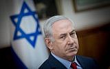 Prime Minister Benjamin Netanyahu leads the weekly cabinet meeting at the Prime Minister's Office in Jerusalem, December 17, 2017. (Yonatan Sindel/Flash90)