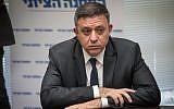 Zionist Union Chairman Avi Gabbay leads the faction meeting at the Knesset, on December 18, 2017. (Hadas Parush/Flash90)