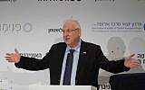 President Reuven Rivlin speaks at a conference on the subject of Educational Challenges for the Democracy in Israel, on December 26, 2017. (FLASH90)