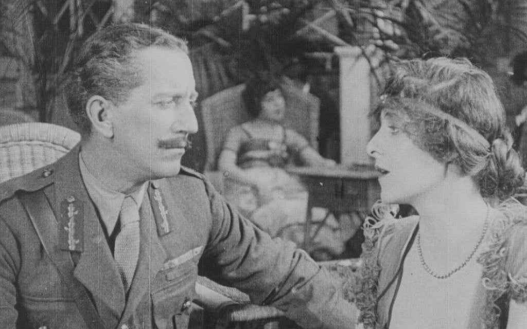 While early British films had anti-Semitic over-and-undertones, by WWI things were slightly better, as in the 1920 film 'The General Post' about a Jew who falls in love with a gentile woman. This film is A still from the 1908 film, 'The Robber and the Jew.' Many early British depictions of Jews were stereotypically anti-Semitic. This film is part of the 'Jewish Britain on Film' project. (Courtesy)
