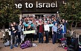 Some of the 93 North American immigrants to Israel who arrived on a December 27, 2017, Nefesh B’Nefesh flight. (Courtesy)