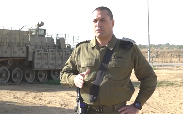 Maj. Gen. Eyal Zamir, then-head of the IDF Southern Command, delivers a warning message to the Hamas terrorist group on December 10, 2017. (Screen capture: Israel Defense Forces) Maj. Gen. Eyal Zamir, then-head of the IDF Southern Command, delivers a warning message to the Hamas terrorist group on December 10, 2017. (Screen capture: Israel Defense Forces)