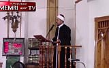 Islamic Center of Jersey City Imam Aymen Elkasaby gives a sermon on November 24. (Screen capture/Memri)
