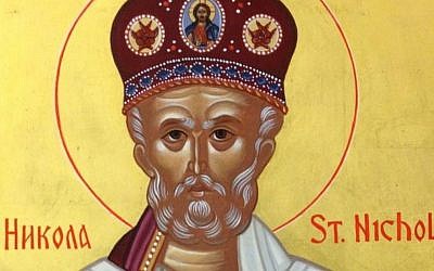 Inset of an image of St. Nicholas that adorns the Indianapolis, Indiana, St. Nicholas Serbian Orthodox Church. (courtesy)