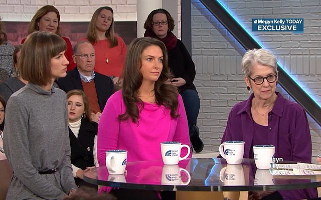 Screen capture from video of Rachel Crooks, left, Samantha Holvey, center, and Jessica Leeds all of whom accuse US President Donald Trump of sexual harassment before he took office. (YouTube)
