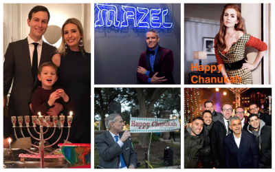 Hanukkah on social media. (Times of Israel collage)