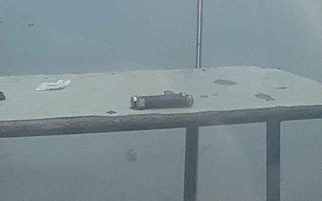 A pipe bomb found on a Palestinian trying to enter the Samaria Military Court in the West Bank on December 28, 2017. (Credit: Israel Police) A pipe bomb found on a Palestinian trying to enter the Samaria Military Court in the West Bank on December 28, 2017. (Credit: Israel Police)