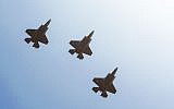 F-35 fighter jets fly over Israel in an undated photograph. (Israel Defense Forces)