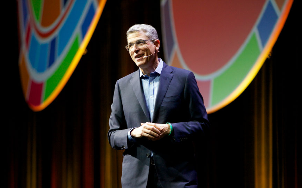 Rabbi Rick Jacobs, president of the Union for Reform Judaism, addressing delegates at its 2017 Biennial in Boston, December 7, 2017. (Courtesy of the Union for Reform Judaism/via JTA) Rabbi Rick Jacobs, president of the Union for Reform Judaism, addressing delegates at its 2017 Biennial in Boston, December 7, 2017. (Courtesy of the Union for Reform Judaism/via JTA)