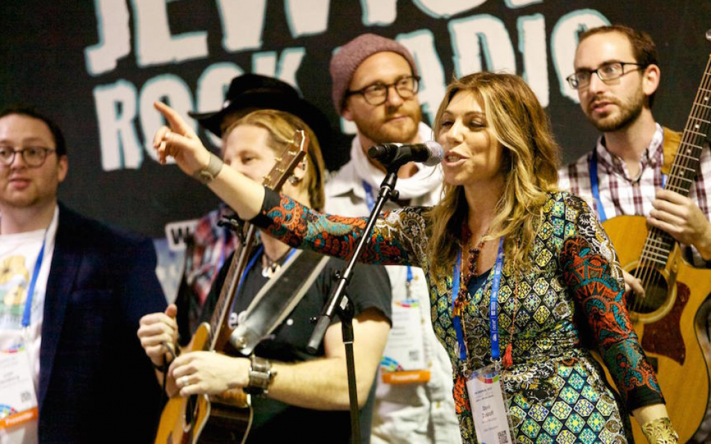 Musicians Josh Goldberg, Rick Recht, Mikey Pauker, Doni Zasloff and Josh Warshawsky perform at the biennial convention of the Union for Reform Judaism, held December 6-10, 2017, in Boston. (Union for Reform Judaism/via JTA) Musicians Josh Goldberg, Rick Recht, Mikey Pauker, Doni Zasloff and Josh Warshawsky perform at the biennial convention of the Union for Reform Judaism, held December 6-10, 2017, in Boston. (Union for Reform Judaism/via JTA)