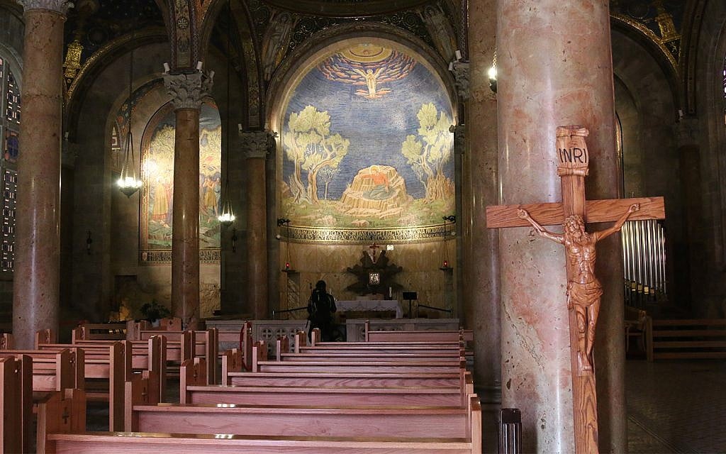 The Basilica of the Agony, or Gethsemane, is built over what is believed to be the site of Jesus' agony in the garden. (Shmuel Bar-Am)