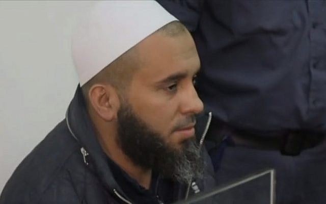 Husam Jarushi, a reported mobster linked to suspected wrongdoing by Likud MK David Bitan, in court on December 4, 2017 (screen capture: Hadashot) Husam Jarushi, a reported mobster linked to suspected wrongdoing by Likud MK David Bitan, in court on December 4, 2017 (screen capture: Hadashot)