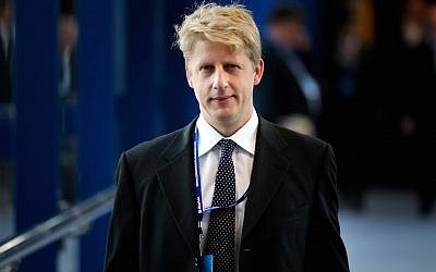 Jo Johnson, government policy adviser and brother of then London mayor Boris Johnson, attends the Conservative party conference on September 30, 2014, in Birmingham, England. (Peter Macdiarmid/Getty Images via JTA/File)