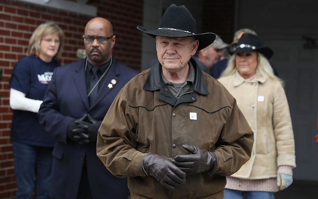 Senate candidate Roy Moore seen after casting his vote in Gallant, Ala., Dec. 12, 2017. (Joe Raedle/Getty Images via JTA) Senate candidate Roy Moore seen after casting his vote in Gallant, Ala., Dec. 12, 2017. (Joe Raedle/Getty Images via JTA)