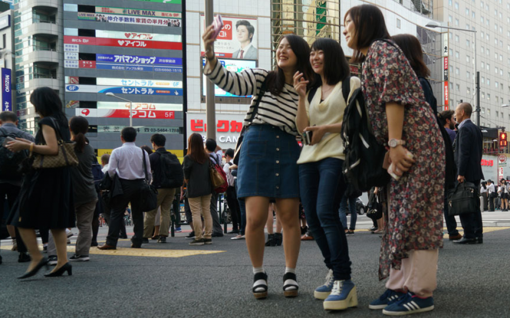 The scene outside Tokyo’s Shibuya Station is busy and lively, as seen here on October 3, 2017. (Cnaan Liphshiz/via JTA) The scene outside Tokyo’s Shibuya Station is busy and lively, as seen here on October 3, 2017. (Cnaan Liphshiz/via JTA)