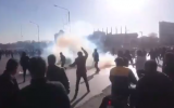 A still from video footage of protestors in Iran's second-largest city demonstrating over rising prices and high unemployment. (Twitter screen capture)