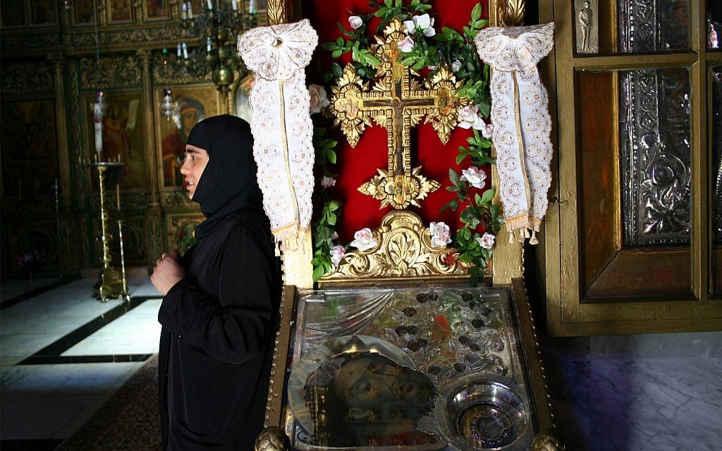 Inside the Greek Orthodox Church of St. John the Baptist. (Shmuel Bar-Am)