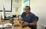 Mellanox CEO Eyal Waldman in his office in Tel Aviv (Shoshanna Solomon/TimesofIsrael)