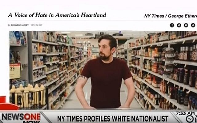 Tony Hovater, the white nationalist profiled by the New York Times (YouTube screenshot)