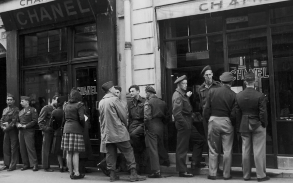 The Chanel store, in a screenshot from Stéphane Benhamou's film 'The No. 5 War.' (Courtesy)