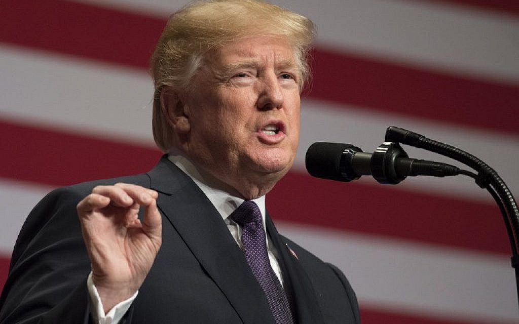 This file photo taken on December 18, 2017 shows US President Donald Trump speaking about his administration's National Security Strategy at the Ronald Reagan Building and International Trade Center in Washington, DC. ( AFP PHOTO / SAUL LOEB)