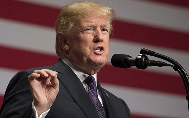 This file photo taken on December 18, 2017, shows US President Donald Trump speaking about his administration's National Security Strategy at the Ronald Reagan Building and International Trade Center in Washington, DC. (AFP Photo/Saul Loeb) This file photo taken on December 18, 2017, shows US President Donald Trump speaking about his administration's National Security Strategy at the Ronald Reagan Building and International Trade Center in Washington, DC. (AFP Photo/Saul Loeb)