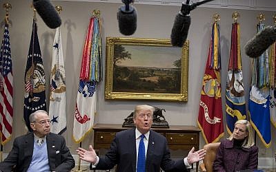 US President Donald Trump speaks during a meeting with Republican members of the Senate about immigration at the White House in Washington, DC, on January 4, 2018. (AFP/Jim Watson)