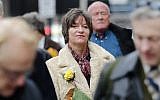 Blogger Alison Chabloz, accused of posting anti-Semitic songs on her site, arrives at Westminster Magistrate's Court in London on January 10, 2018. (AFP/Tolga Akmen)