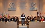US Secretary of State Rex Tillerson speaks at a meeting of 29 diplomats pushing for sanctions and criminal charges against the perpetrators of chemical attacks in Syria, at the Foreign Affairs ministry in Paris on January 23, 2018. (AFP Photo/JacquesDemarthon)