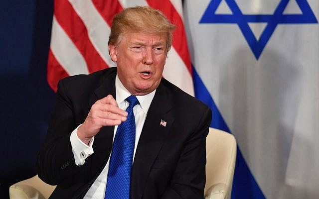 US President Donald Trump during a bilateral meeting with Prime Minister Benjamin Netanyahu on the sidelines of the World Economic Forum (WEF) annual meeting in Davos, eastern Switzerland, on January 25, 2018 (AFP PHOTO / Nicholas Kamm) US President Donald Trump during a bilateral meeting with Prime Minister Benjamin Netanyahu on the sidelines of the World Economic Forum (WEF) annual meeting in Davos, eastern Switzerland, on January 25, 2018 (AFP PHOTO / Nicholas Kamm)