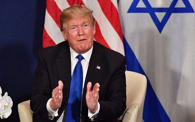 US President Donald Trump meets with Prime Minister Benjamin Netanyahu on the sidelines of the World Economic Forum in Davos, Switzerland, on January 25, 2018 (AFP Photo/Nicholas Kamm) US President Donald Trump meets with Prime Minister Benjamin Netanyahu on the sidelines of the World Economic Forum in Davos, Switzerland, on January 25, 2018 (AFP Photo/Nicholas Kamm)