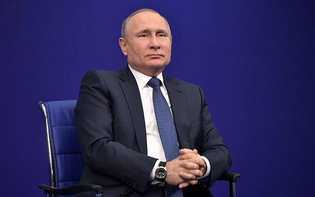 Russian President Vladimir Putin meets with his confidants ahead of March 18 presidential elections in Moscow on January 30, 2018. (Sputnik/Alexey NIKOLSKY/AFP) Russian President Vladimir Putin meets with his confidants ahead of March 18 presidential elections in Moscow on January 30, 2018. (Sputnik/Alexey NIKOLSKY/AFP)