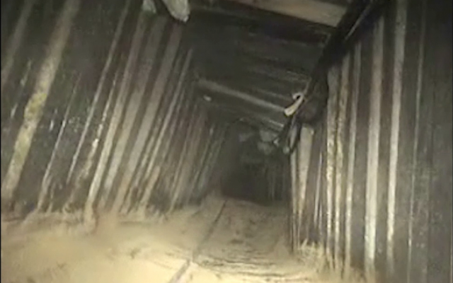 An attack tunnel that was bombed by Israeli jets on January 13, 2018. (Israel Defense Forces) An attack tunnel that was bombed by Israeli jets on January 13, 2018. (Israel Defense Forces)