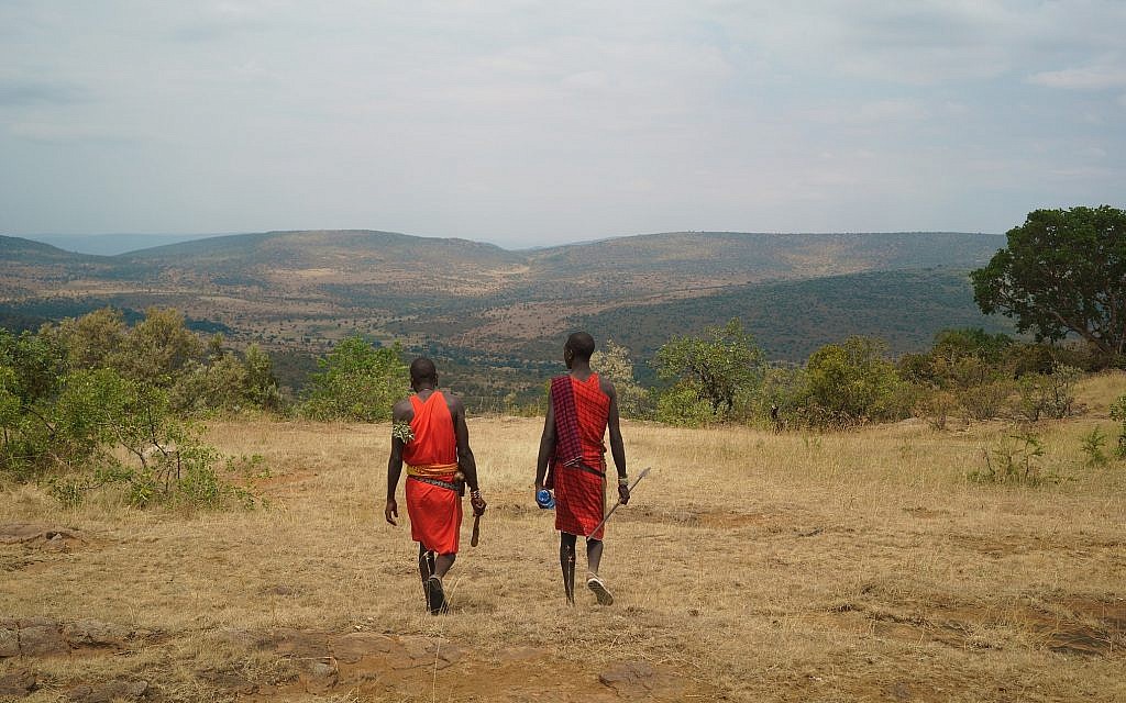 Two warriors in the Nashulai Maasai Conservancy. (Nora Nord)