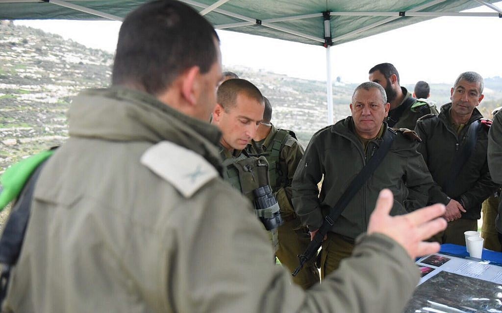 IDF Chief of Staff Gadi Eisenkot, right, and other senior officers from the army's Central Command visit the area where a terror attack took place the night before on January 10, 2018. (Israel Defense Forces) IDF Chief of Staff Gadi Eisenkot, right, and other senior officers from the army's Central Command visit the area where a terror attack took place the night before on January 10, 2018. (Israel Defense Forces)