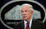 United States Attorney General Jeff Sessions during a news conference at the Justice Department in Washington, December 15, 2017. (AP Photo/Carolyn Kaster, File)