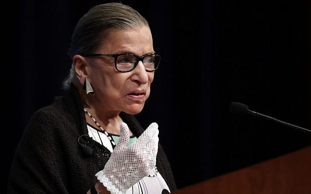 US Supreme Court Justice Ruth Bader Ginsburg, speaking at the Georgetown University Law Center campus in Washington, DC, on September 20, 2017. (AP Photo/Carolyn Kaster, file) US Supreme Court Justice Ruth Bader Ginsburg, speaking at the Georgetown University Law Center campus in Washington, DC, on September 20, 2017. (AP Photo/Carolyn Kaster, file)