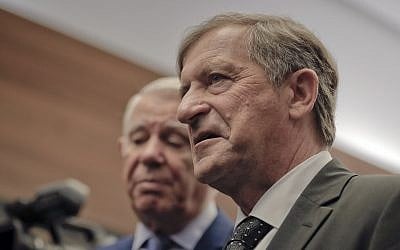 Slovenian Foreign Minister Karl Erjavec in Bucharest, Romania for talks on for talks on NATO and the European Union, November 27, 2017. (AP Photo/Vadim Ghirda)
