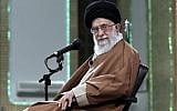 Iran's Supreme Leader Ayatollah Ali Khamenei attends a meeting with Iranian officials, participants of the 31st International Islamic Unity Conference and ambassadors from Islamic countries, in Tehran, Iran, December 6, 2017. (Office of the Iranian Supreme Leader via AP
