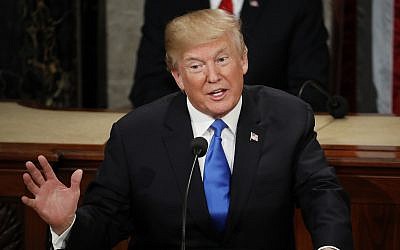 President Donald Trump delivers his State of the Union address to a joint session of Congress on Capitol Hill in Washington, Tuesday, Jan. 30, 2018. (AP Photo/Pablo Martinez Monsivais)